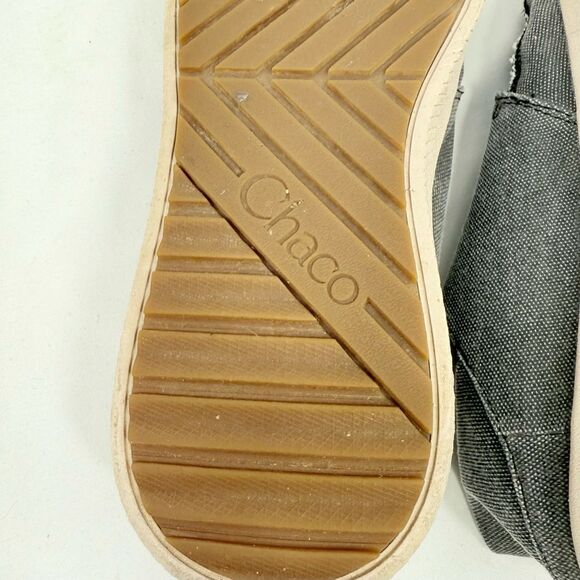 Chaco Ojai 3Eye Black Gray Slip On Canvas Fold Heel Deck Loafer - Picture 13 of 14